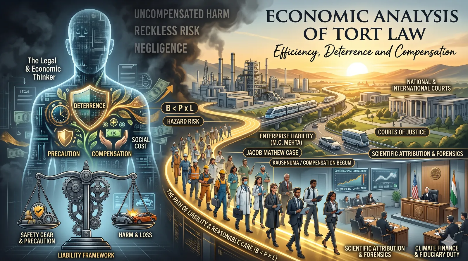 Illustrated cover for Economic Analysis of Tort Law: Efficiency, Deterrence and Compensation